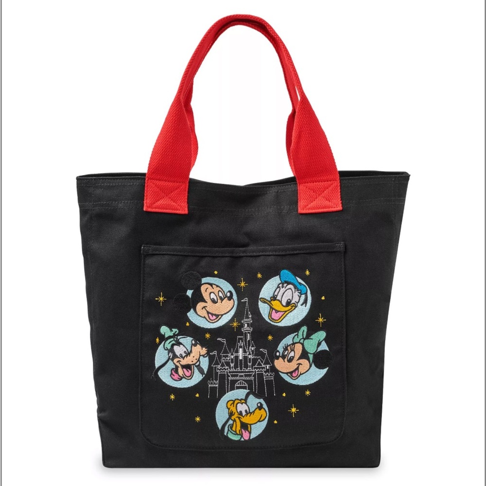 Disney Mickey Mouse and Friends Canvas Tote Bag in Black and Red